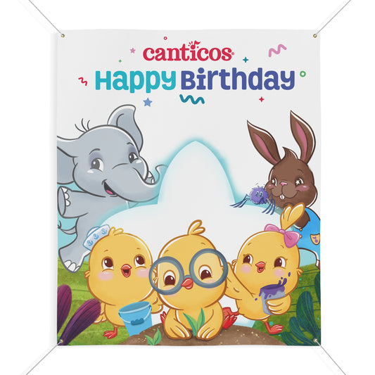 Happy Birthday Chickies Benji & Sammy Party Banner