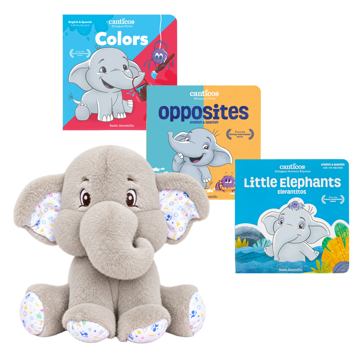 PRE-SALE: The BIG Benji Bundle: Benji Plush + Colors / Colores + Opposites / Opuestos + Little Elephants / Elefantitos