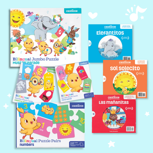 El Paquetazo Bebé Bilingüe: Floor Puzzle, Numbers Puzzle, Stroller Cards & Lift-the-Flap Books