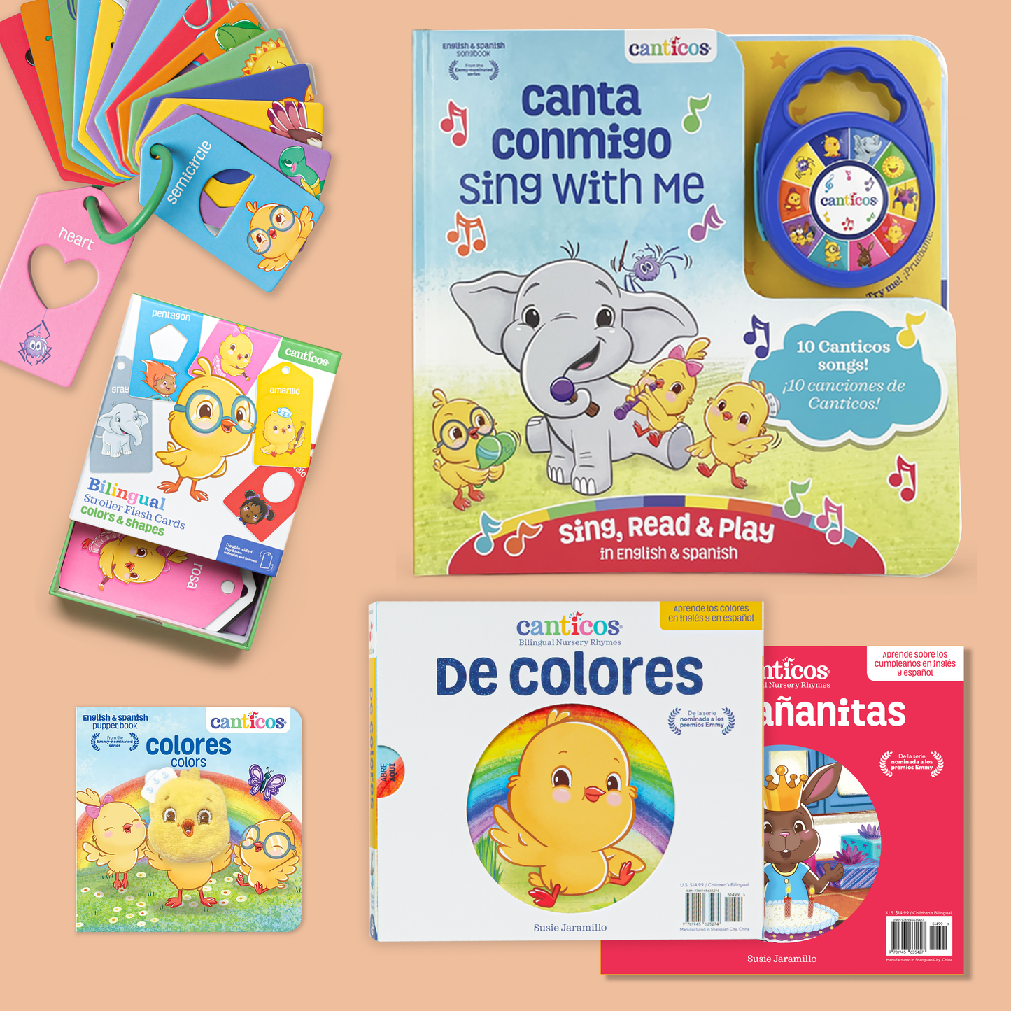 Canticos Sing & Play Gift Set: Music Book, Flip & Play Books, Puppet Book & Flash Cards
