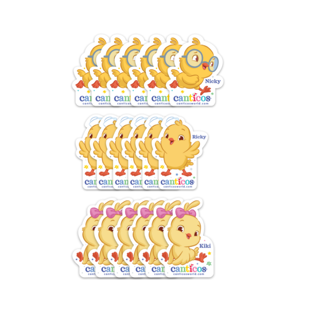 Canticos Chickie Sticker Pack, 18 Premium Vinyl Stickers