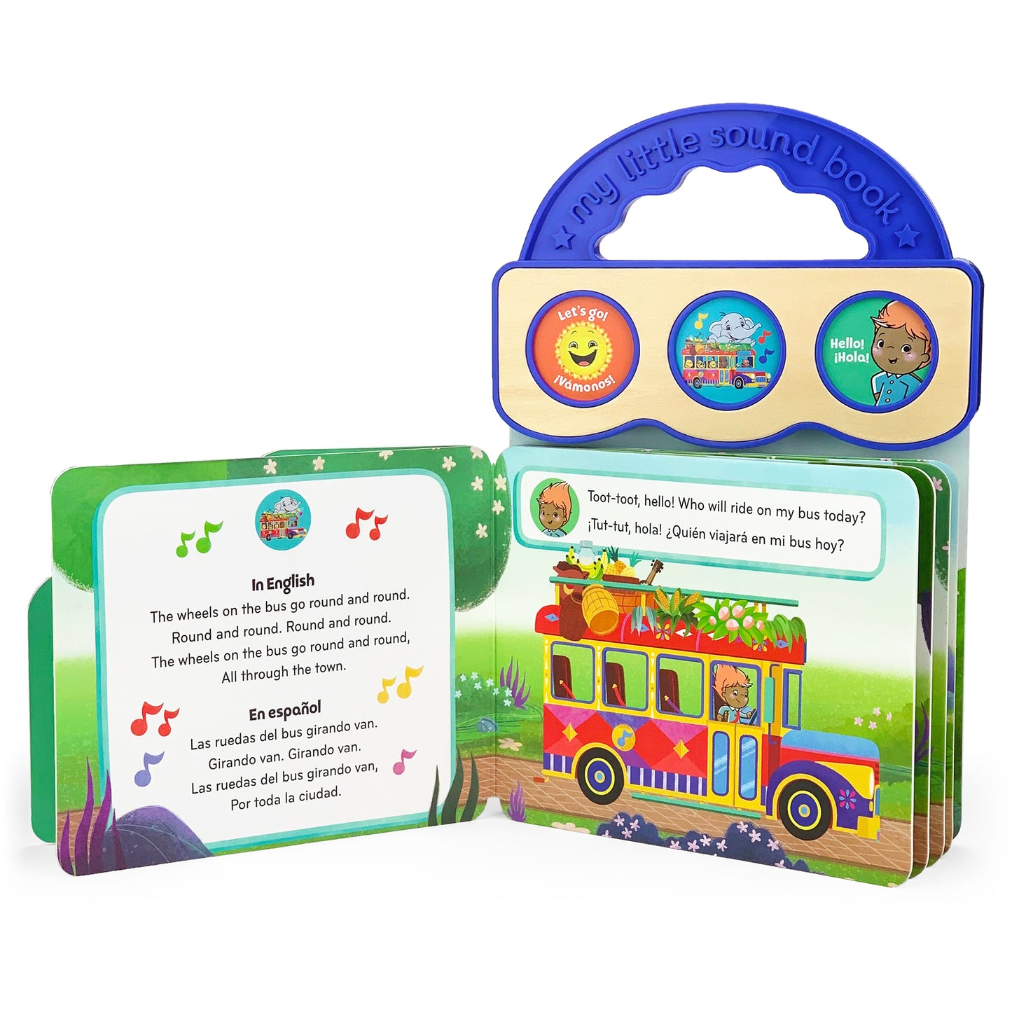 The Wheels on the Bus/ Las Ruedas del Autobús -Bilingual 3-Button Sound Book