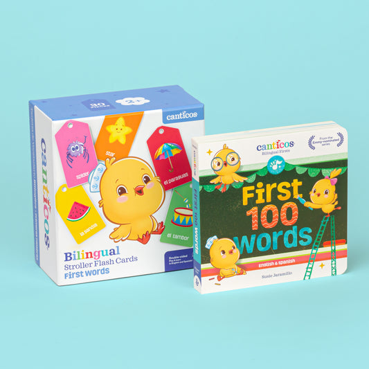 First Words / Primeras Palabras On-the-Go Kit: Stroller Cards & First 100 Words Book