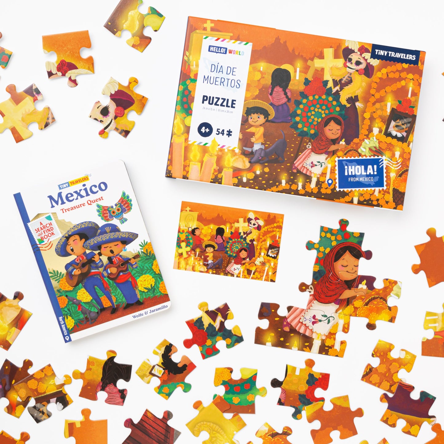 Explore Mexico Book & Toy Bundle: Día de Muertos Puzzle & Hardcover Book